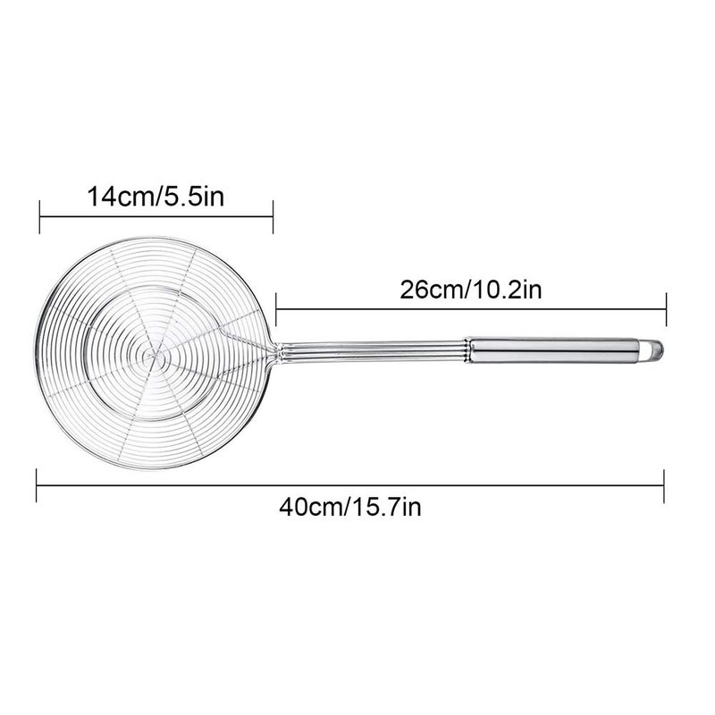 Swify Spider Strainer Skimmer, Swify Stainless Steel Asian Strainer Ladle Frying Spoon with Handle for Kitchen Deep Fryer, Pasta, Spaghetti, Noodle, 5.5 Inch - Image 5